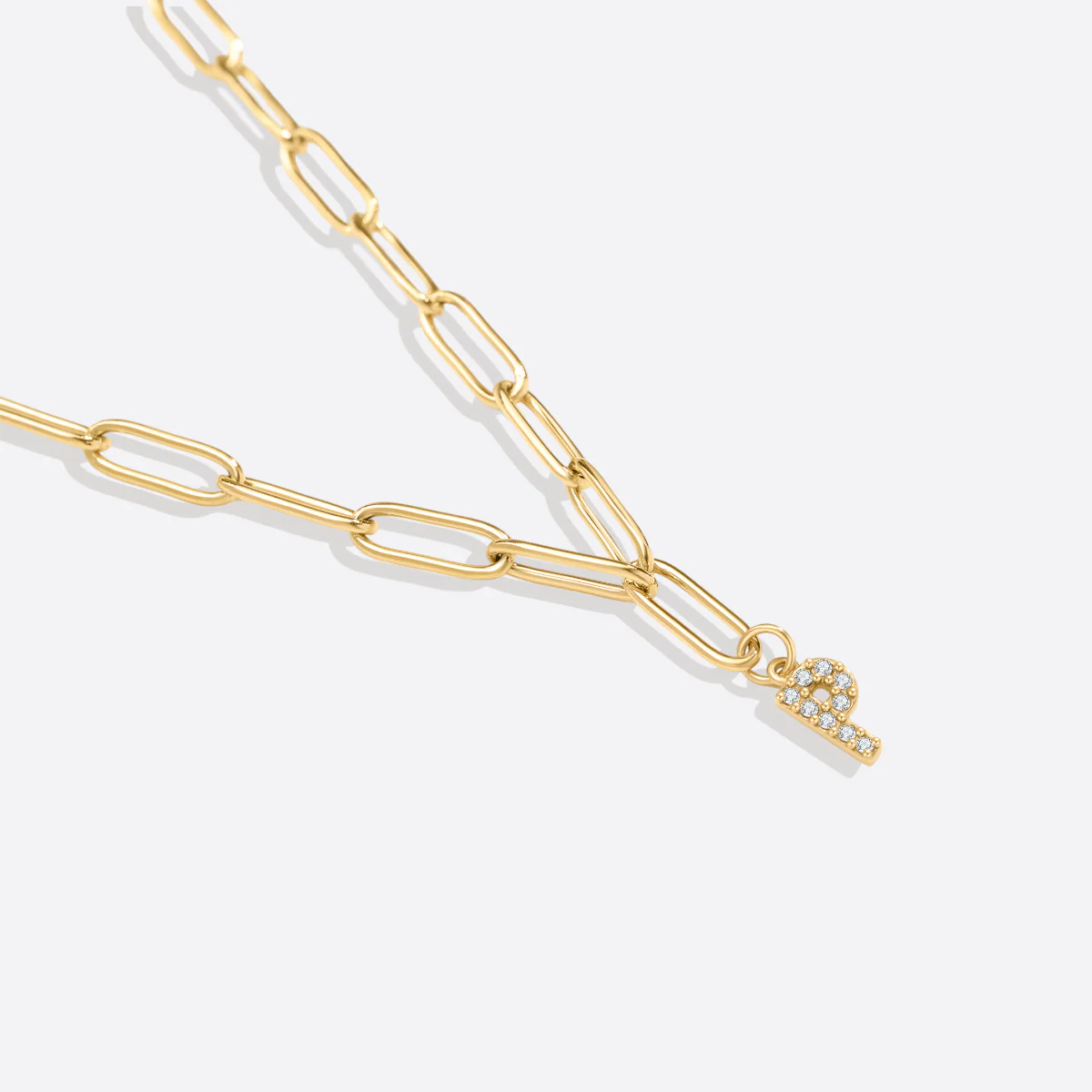 Paperclip Pave Initial Necklace - Image 12