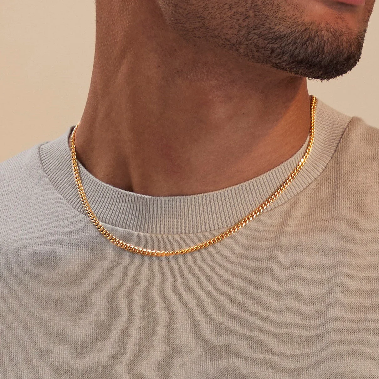 3mm Cuban Chain Necklace - Image 3