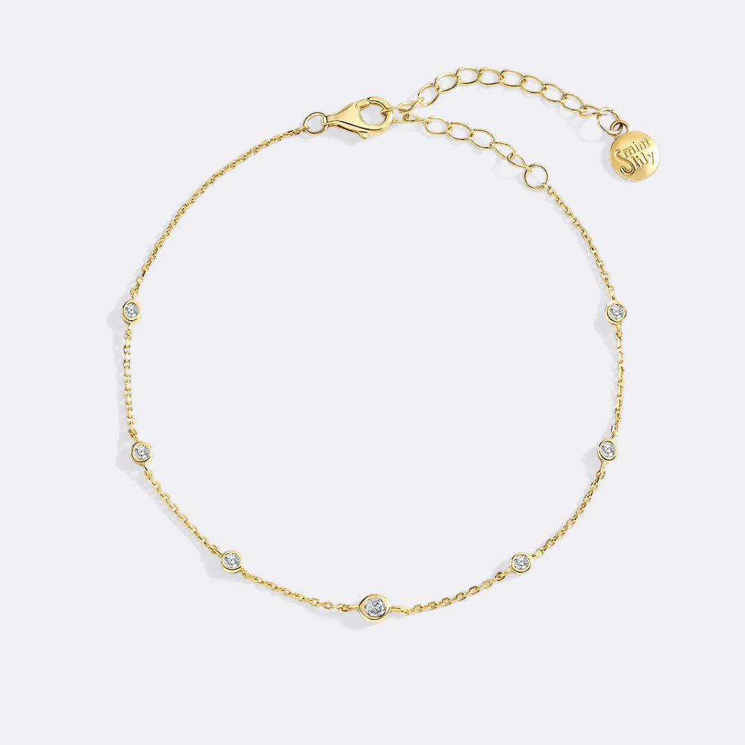 April Birthstone Station Bracelet - Image 3