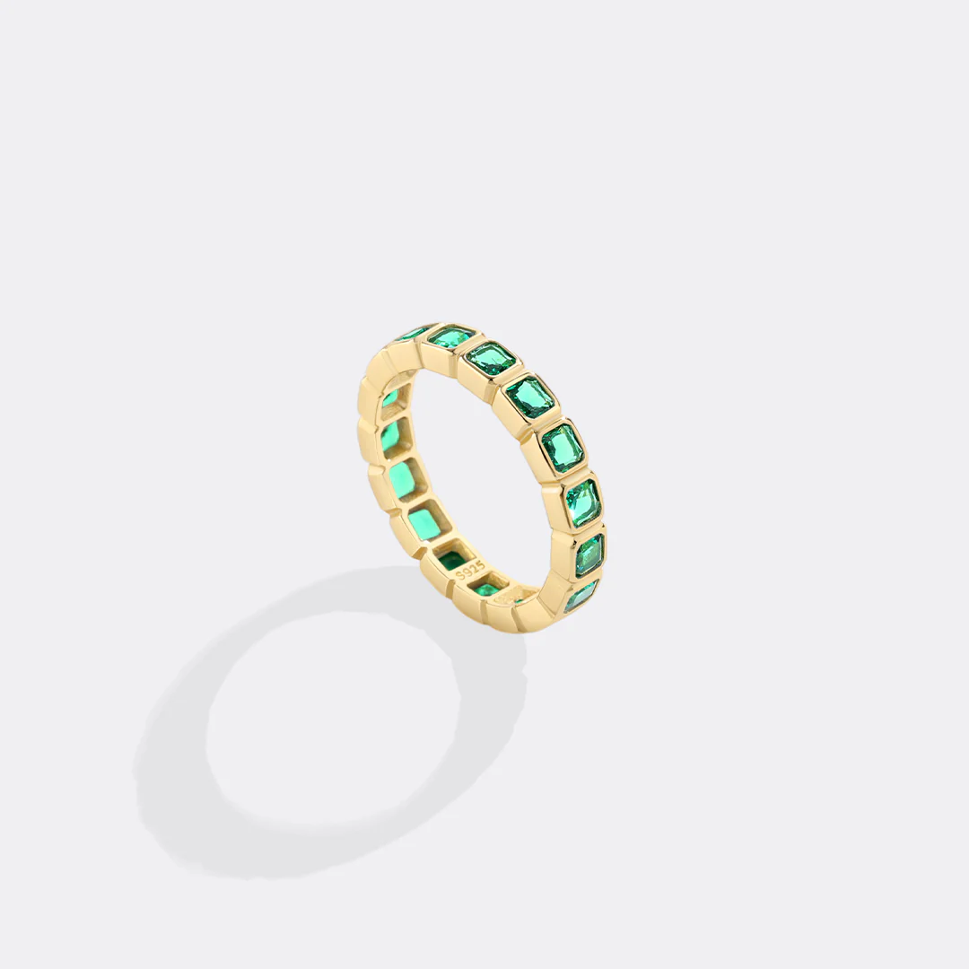 Emerald Cut Birthstone Eternity Ring - Image 11