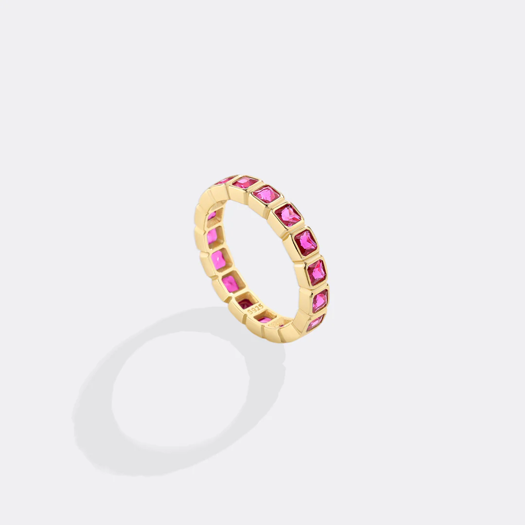Emerald Cut Birthstone Eternity Ring - Image 13