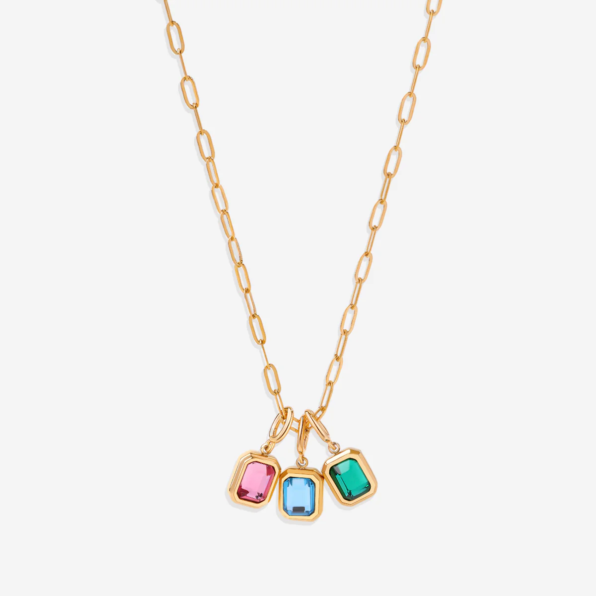 Baguette Birthstone Charm Necklace - Image 11