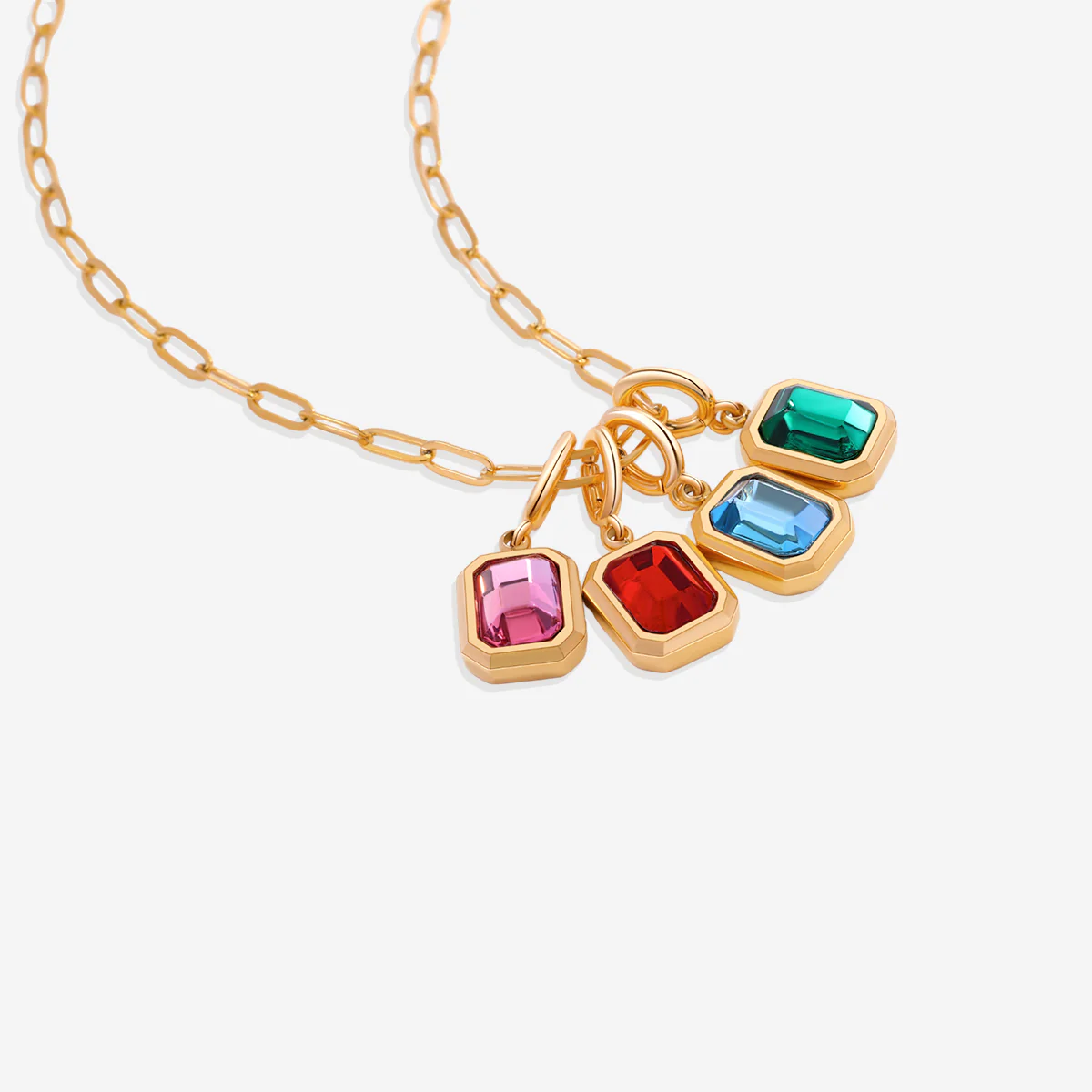 Baguette Birthstone Charm Necklace - Image 17