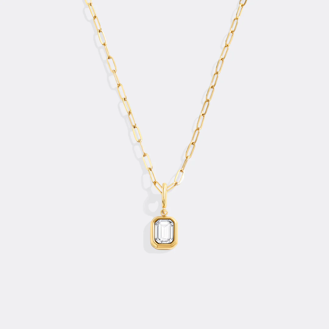 Baguette Birthstone Charm Necklace - Image 18