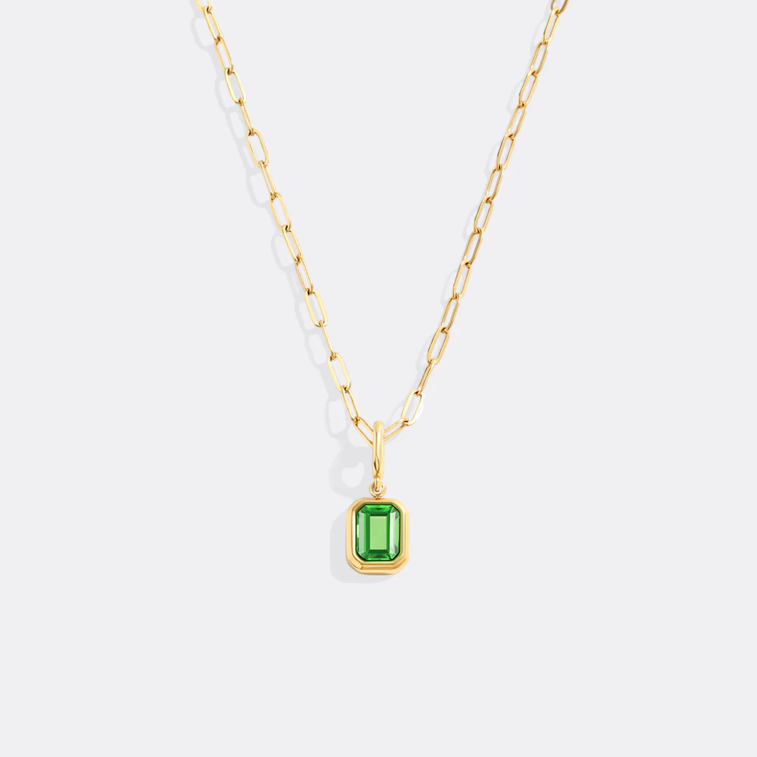 Baguette Birthstone Charm Necklace - Image 19
