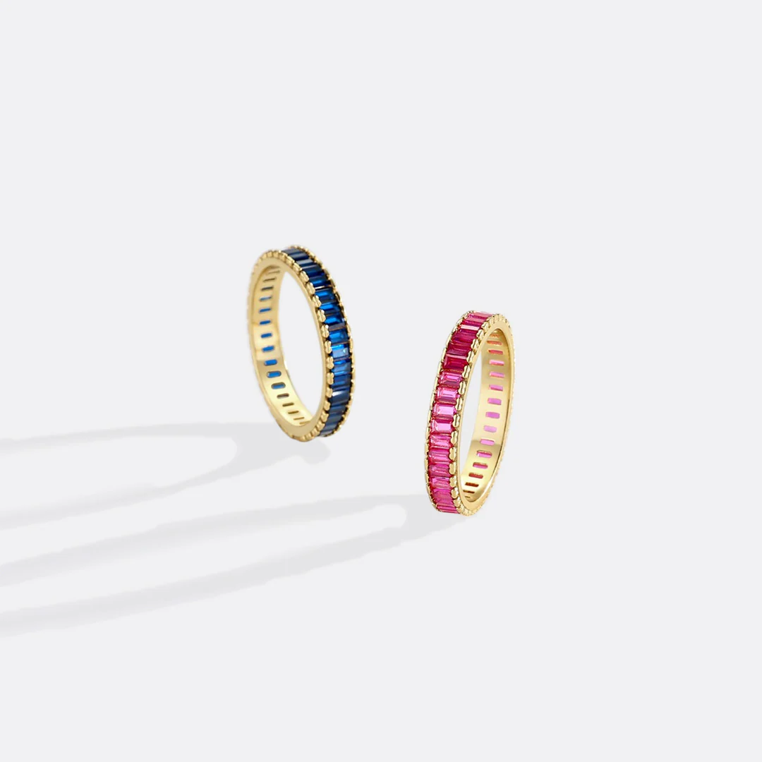 Baguette Birthstone Eternity Band - Image 15