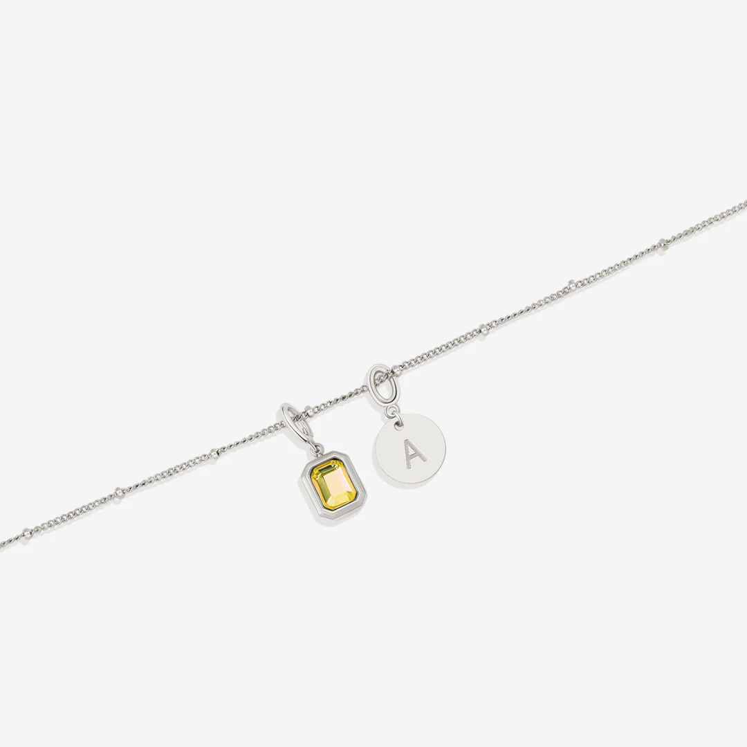 Baguette Birthstone & Initial Necklace - Image 101