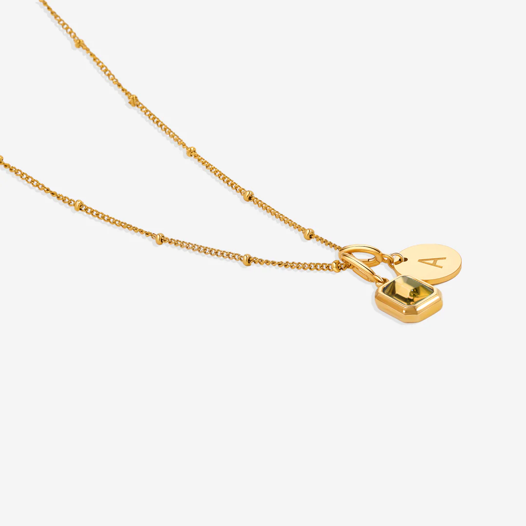 Baguette Birthstone & Initial Necklace - Image 103