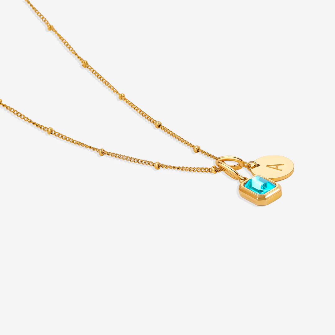 Baguette Birthstone & Initial Necklace - Image 112