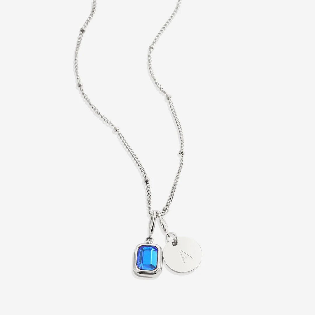 Baguette Birthstone & Initial Necklace - Image 155