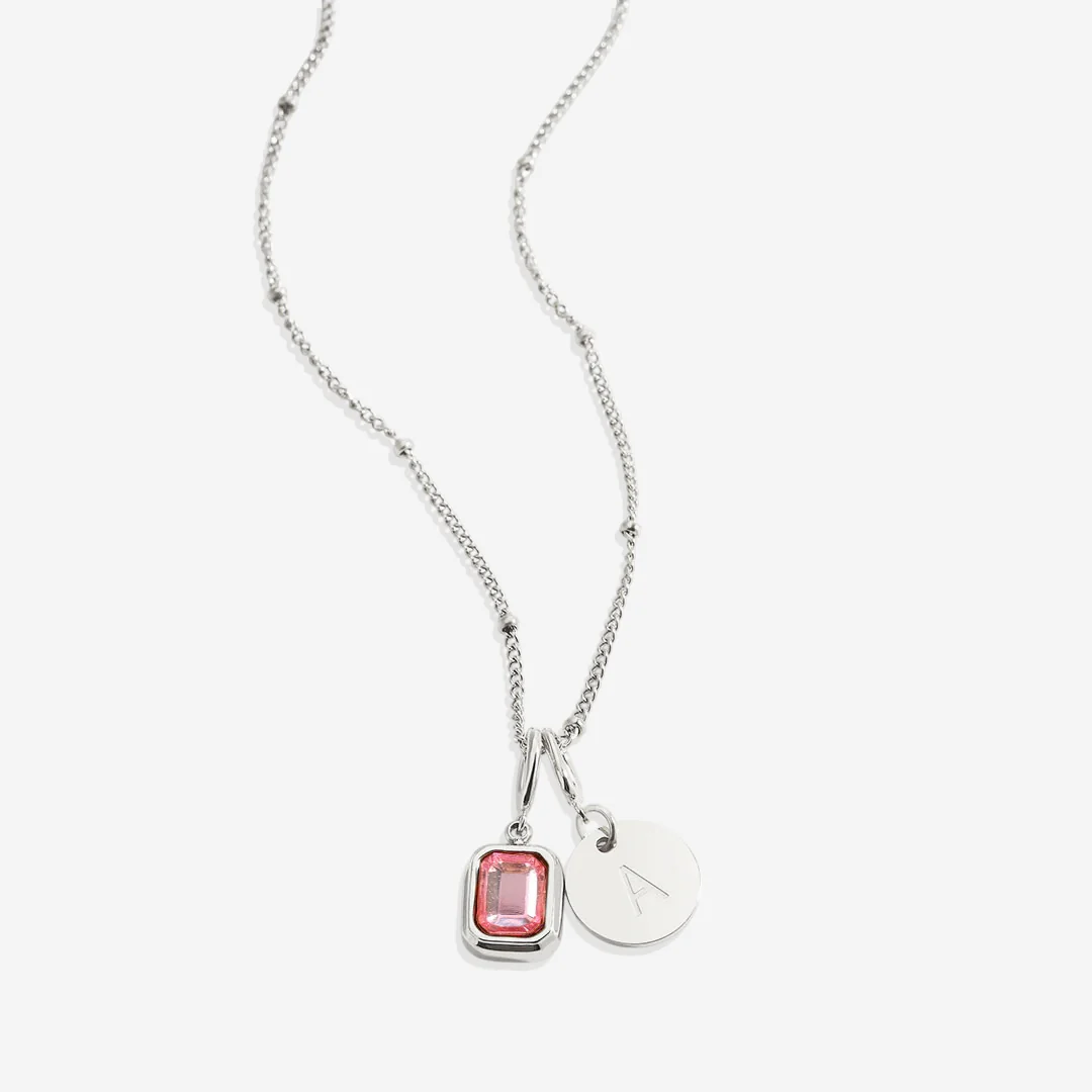 Baguette Birthstone & Initial Necklace - Image 156