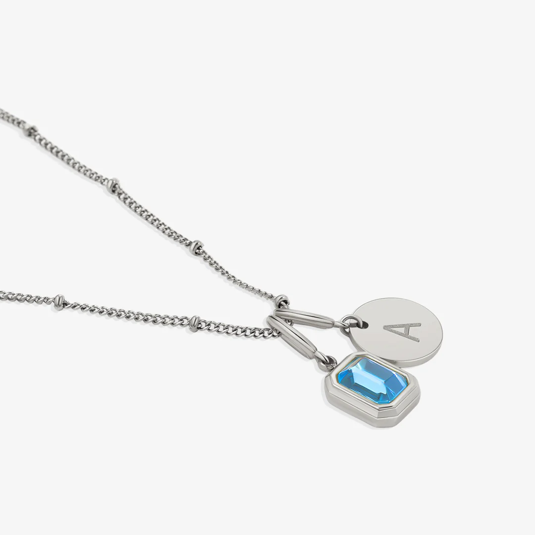 Baguette Birthstone & Initial Necklace - Image 21