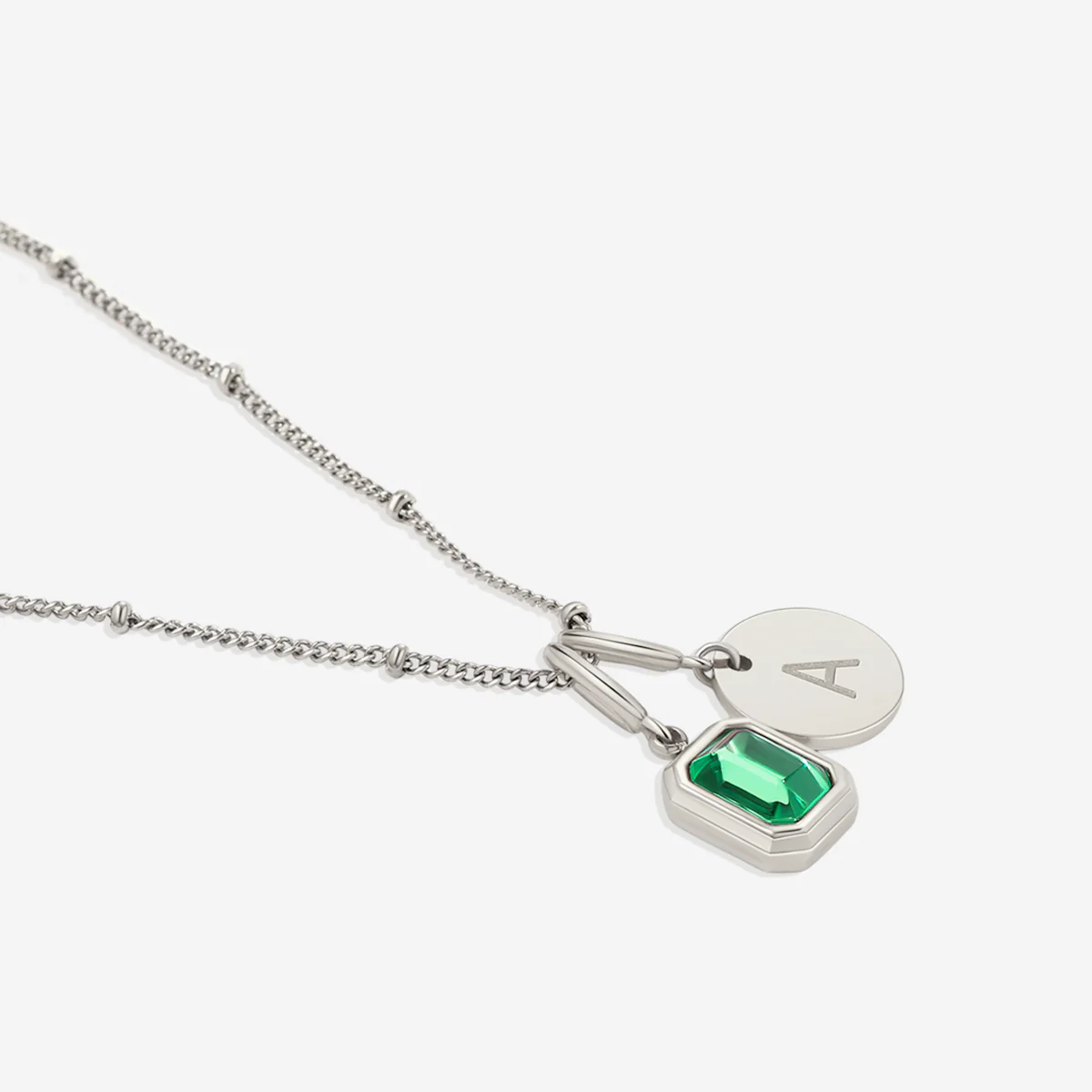 Baguette Birthstone & Initial Necklace - Image 41