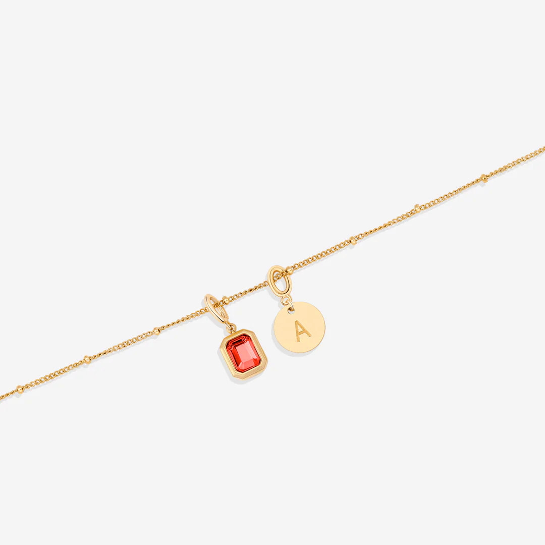 Baguette Birthstone & Initial Necklace - Image 64
