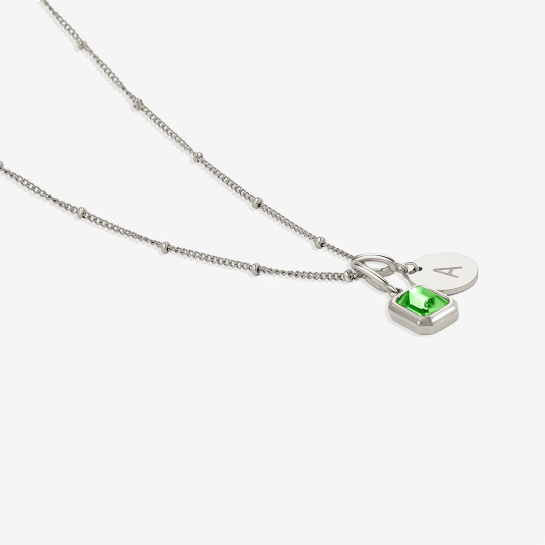 Baguette Birthstone & Initial Necklace - Image 73