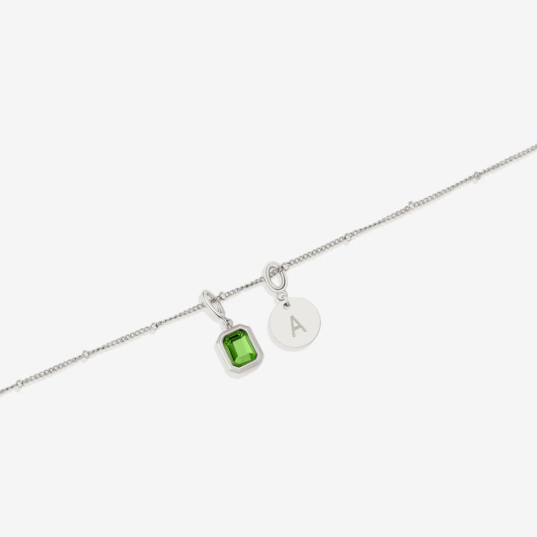 Baguette Birthstone & Initial Necklace - Image 75