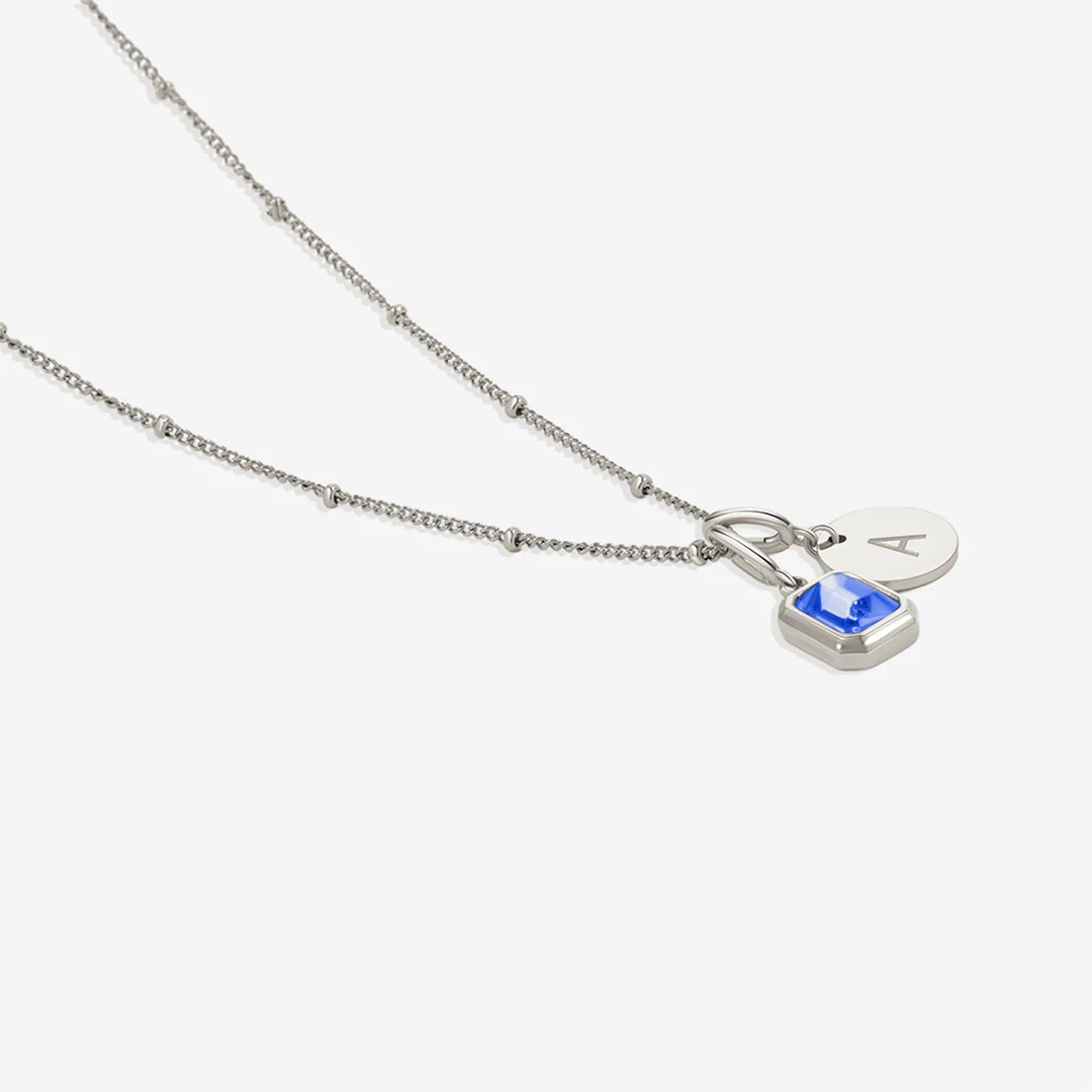 Baguette Birthstone & Initial Necklace - Image 83