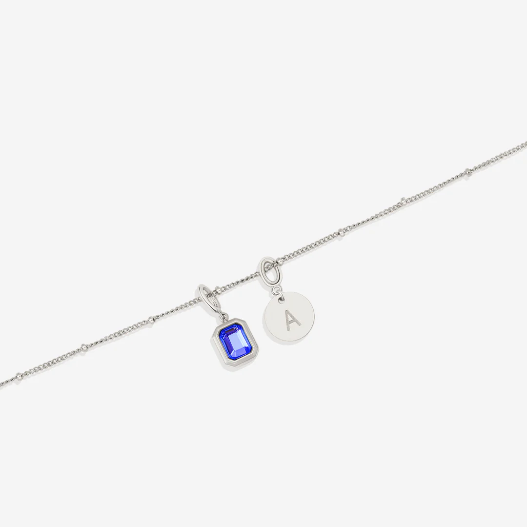 Baguette Birthstone & Initial Necklace - Image 87