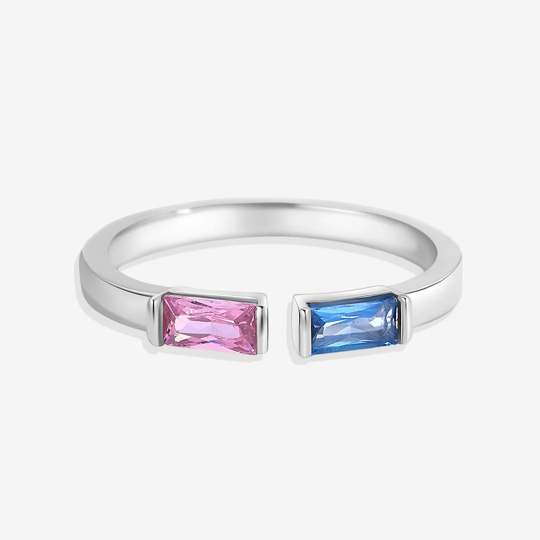Adjustable Double Birthstone Ring - Image 10