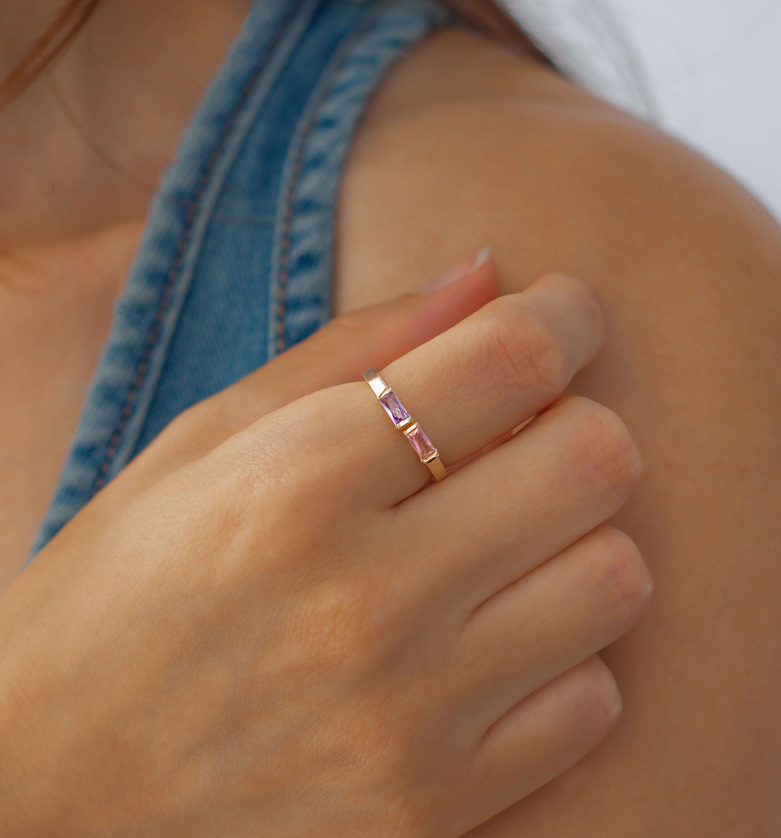 Adjustable Double Birthstone Ring - Image 14