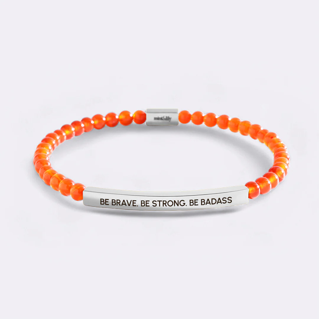 Be Brave. Be Strong. Be Badass Beaded Inspire Bracelet - Image 5