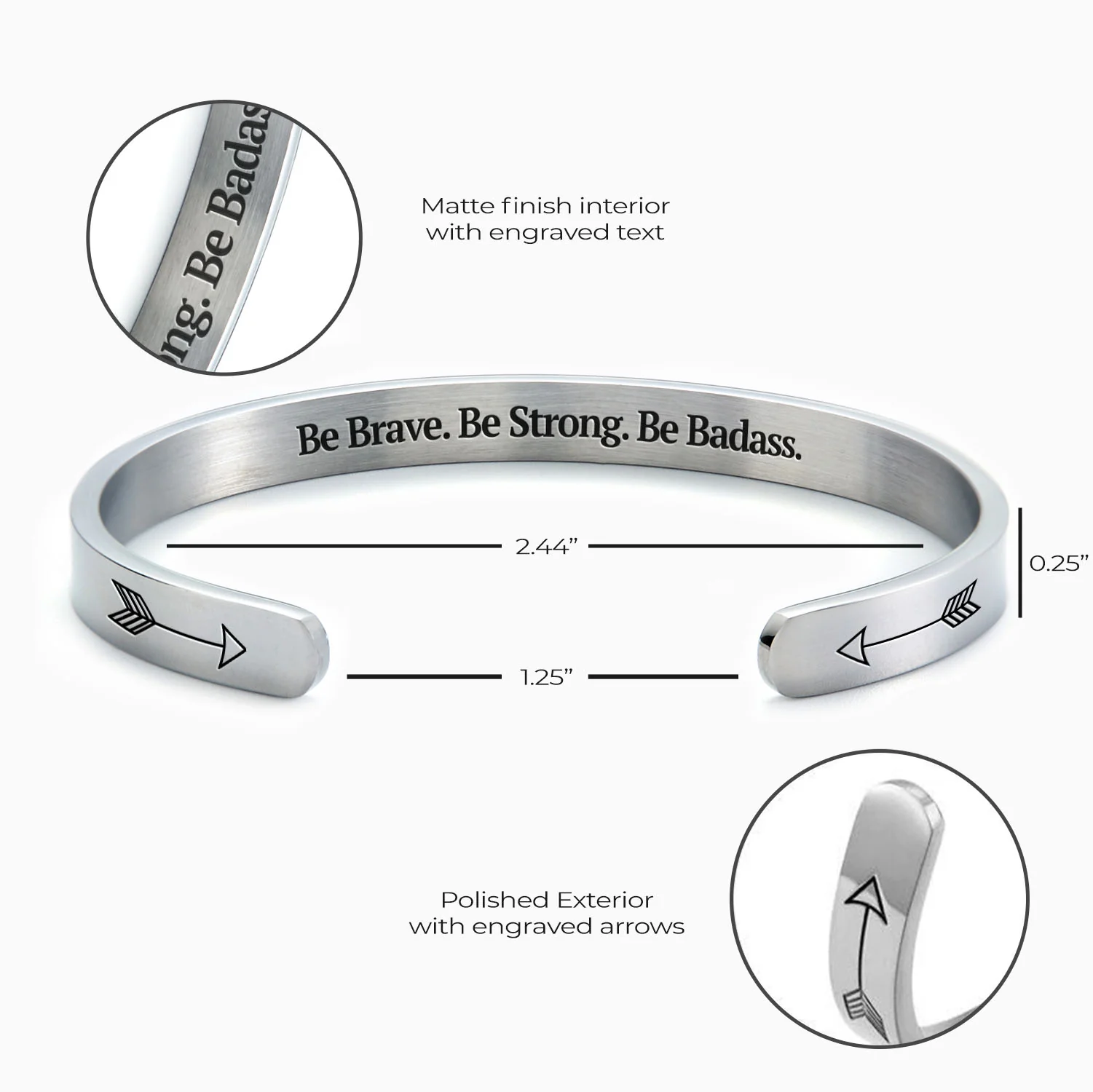 Be Brave. Be Strong. Be Badass. Cuff Bracelet - Image 30