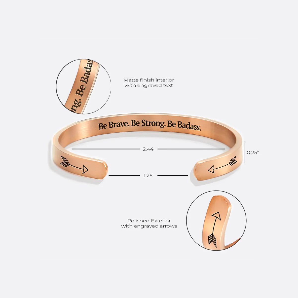 Be Brave. Be Strong. Be Badass. Cuff Bracelet - Image 35