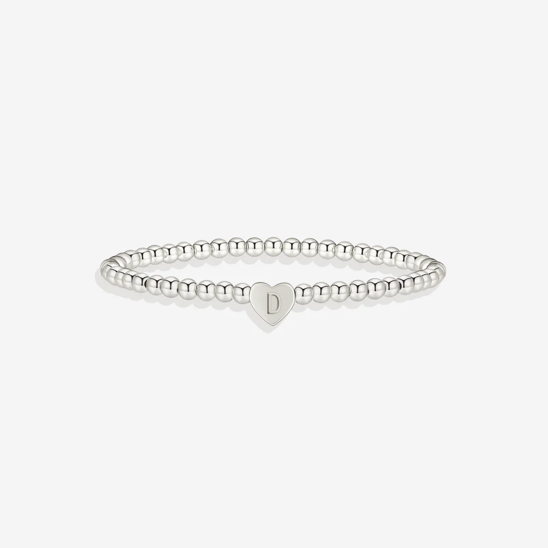 Gold Beaded Bracelet with Heart Initial - Image 42