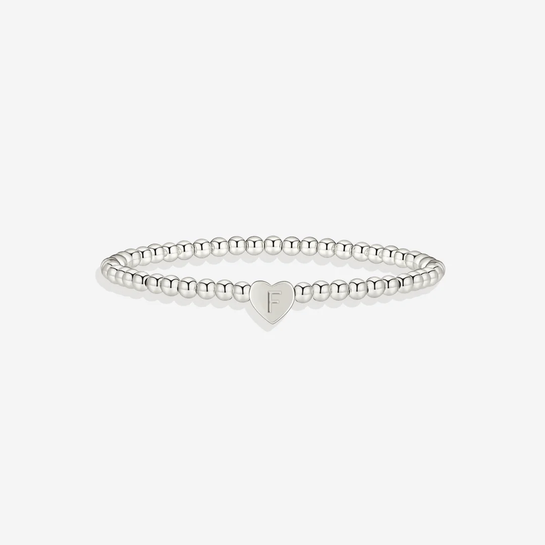 Gold Beaded Bracelet with Heart Initial - Image 44