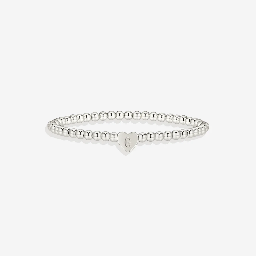 Gold Beaded Bracelet with Heart Initial - Image 45