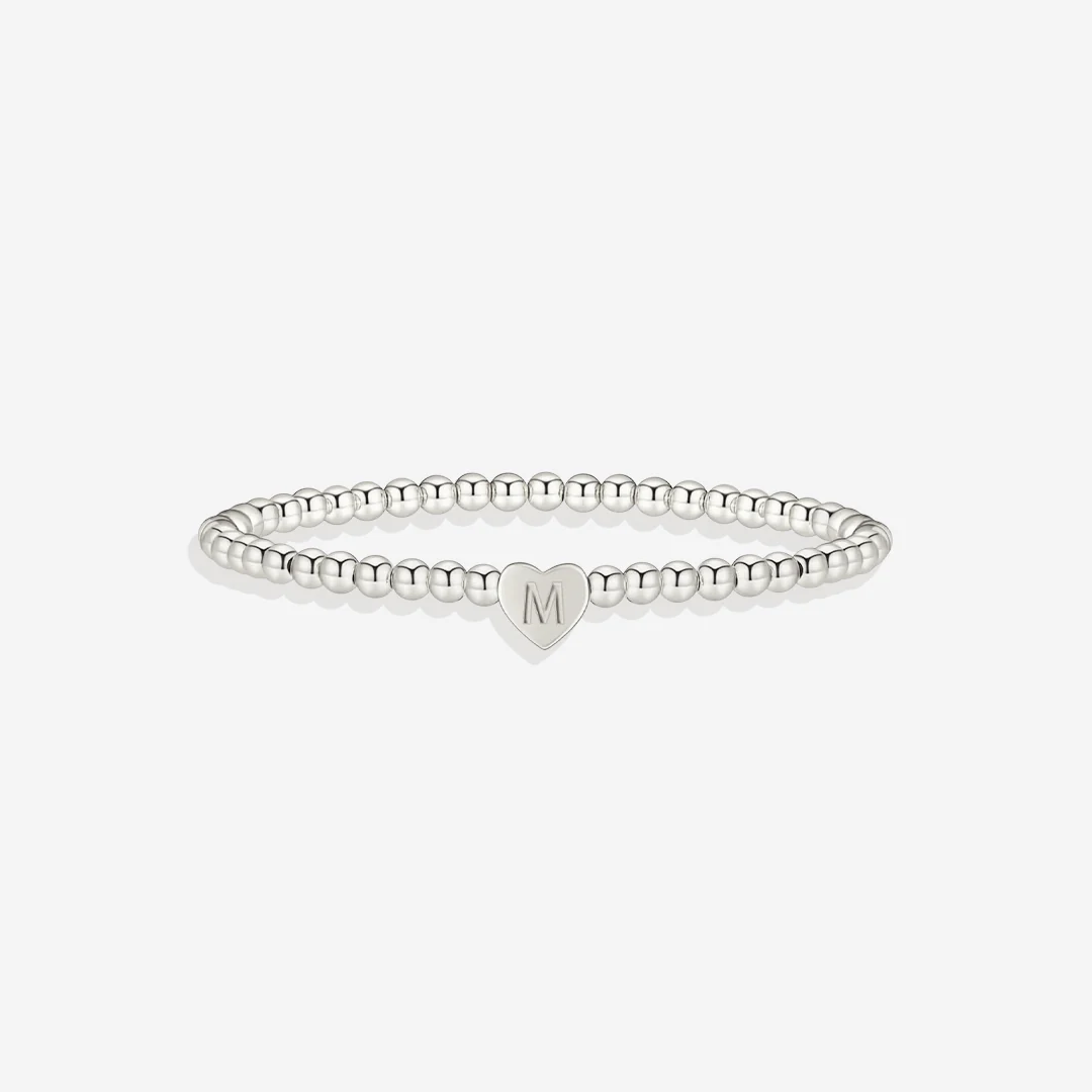 Gold Beaded Bracelet with Heart Initial - Image 51