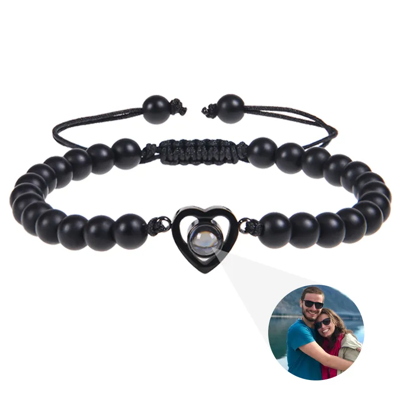 Beaded Heart Photo Bracelet - Image 4