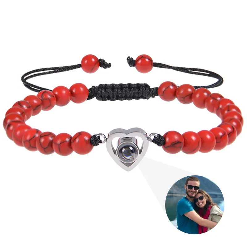 Beaded Heart Photo Bracelet - Image 47