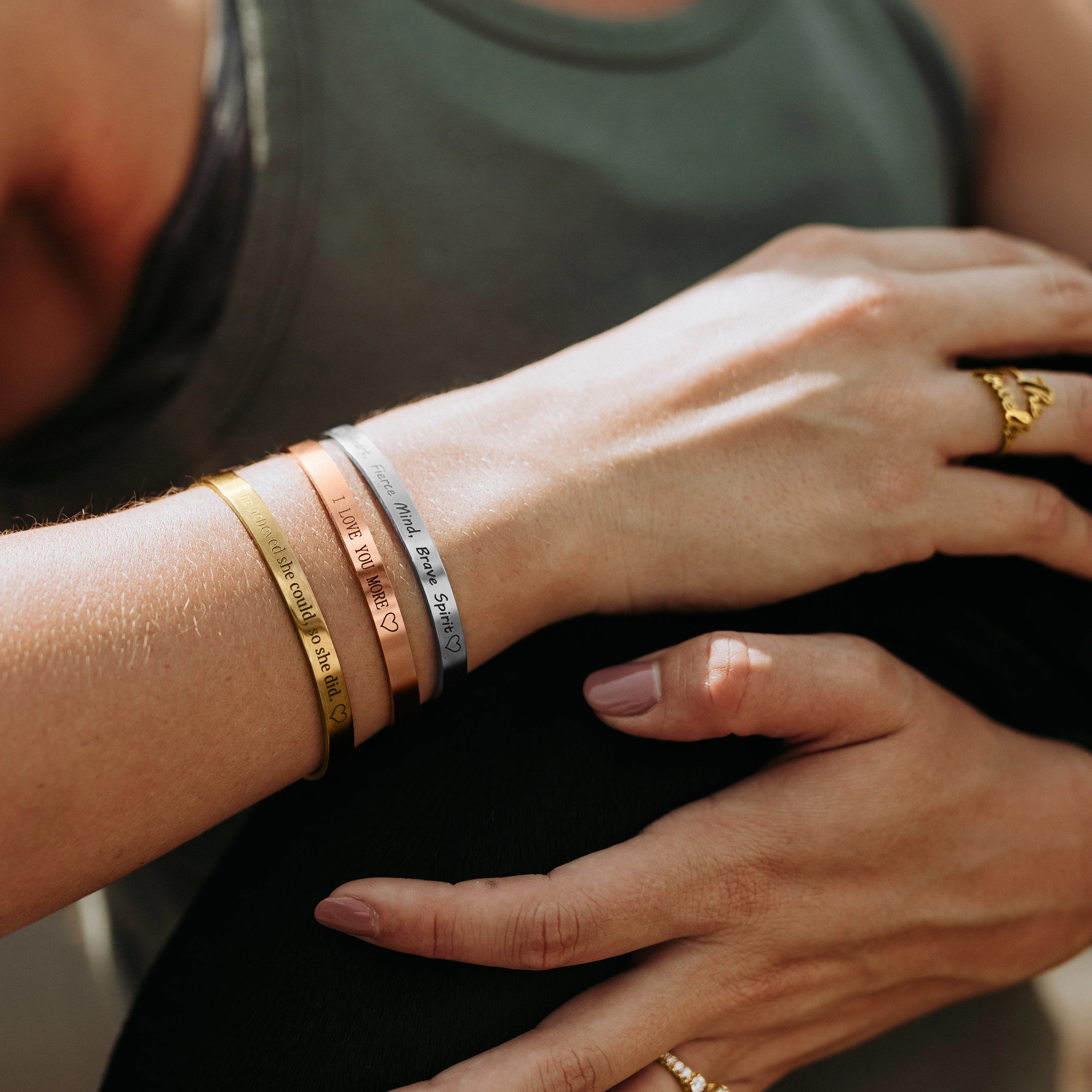 Beautiful Girl You Can Do Hard Things Cuff Bracelet - Image 16