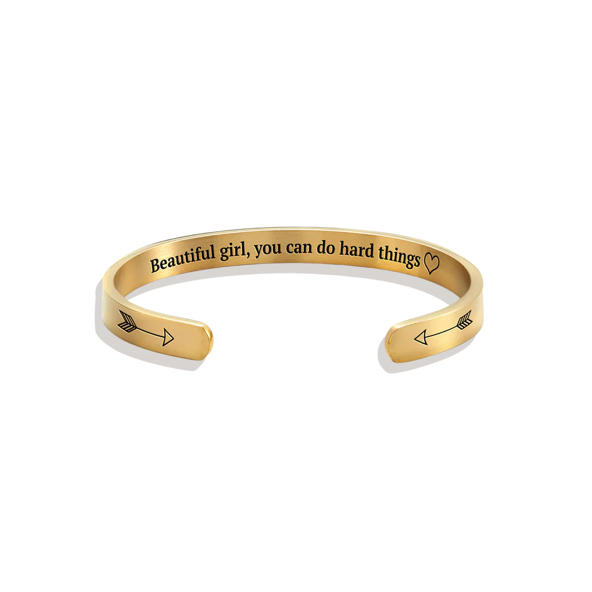 Beautiful Girl You Can Do Hard Things Cuff Bracelet - Image 4