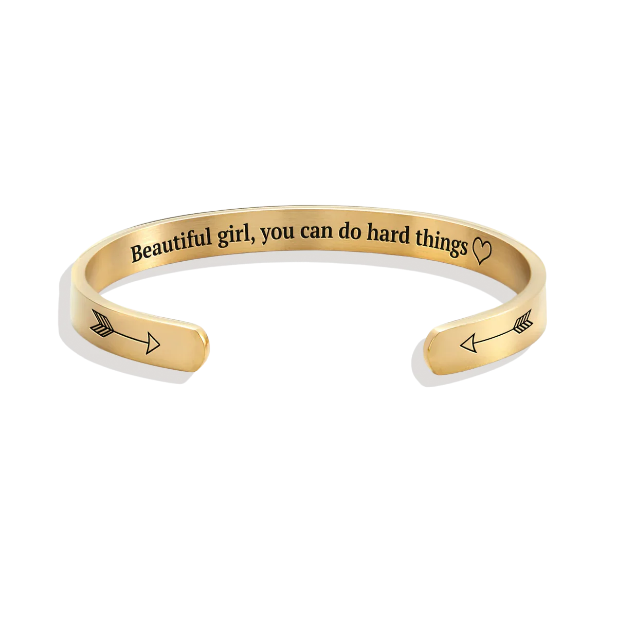Beautiful Girl You Can Do Hard Things Cuff Bracelet - Image 6