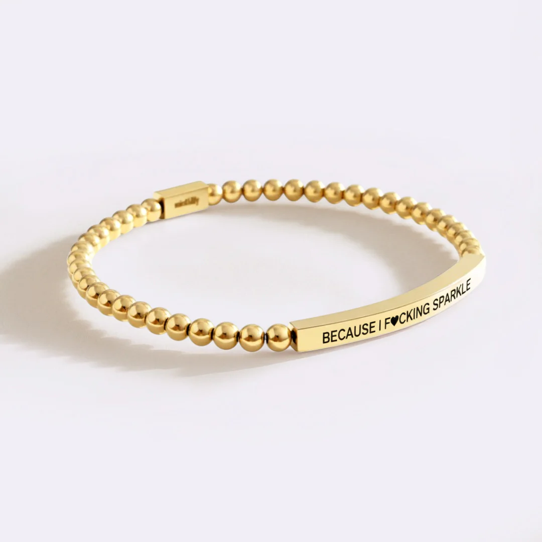Because I F♥cking Sparkle Beaded Inspire Bracelet - Image 12