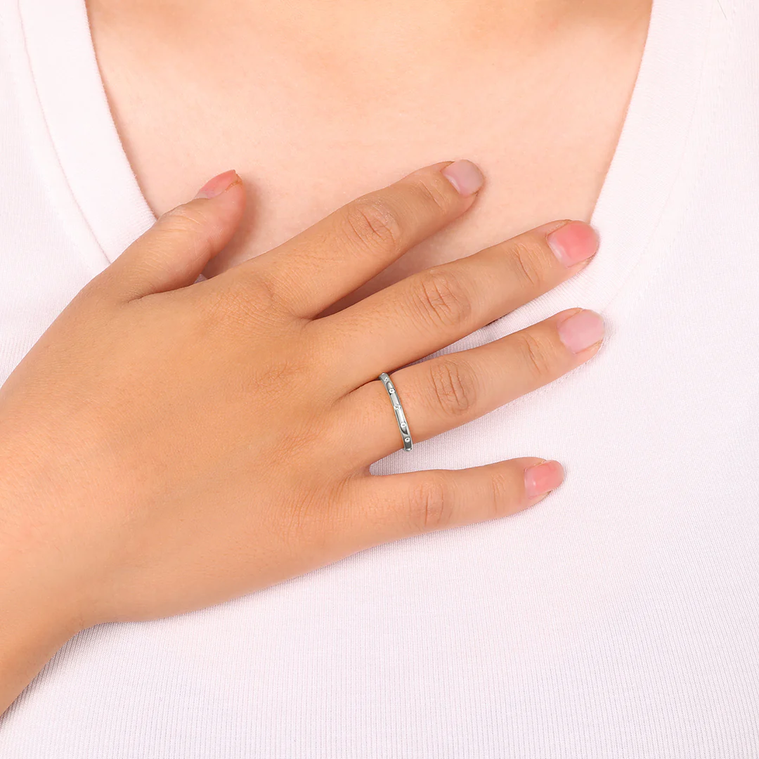 Bezel-Set Tiny Stacking Ring - Image 17