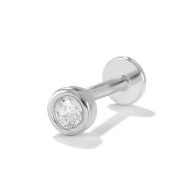 Bezel Stud Flatback Earrings | 16g - Image 4