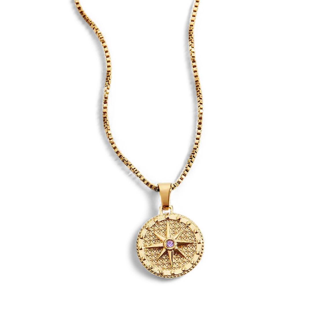 Birthstone Compass Pendant Necklace - Image 25