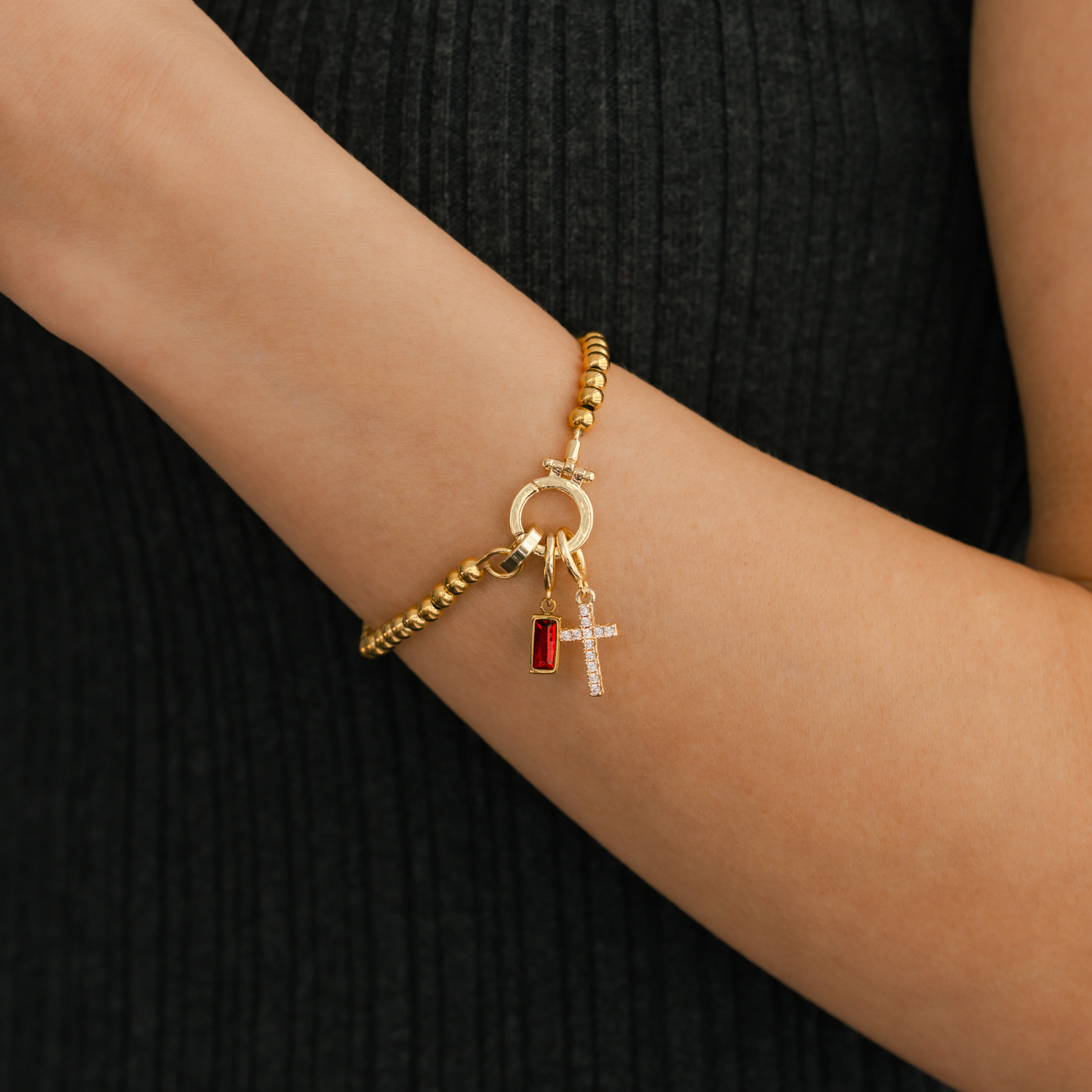 Cross Charm Birthstone Bracelet - Image 15