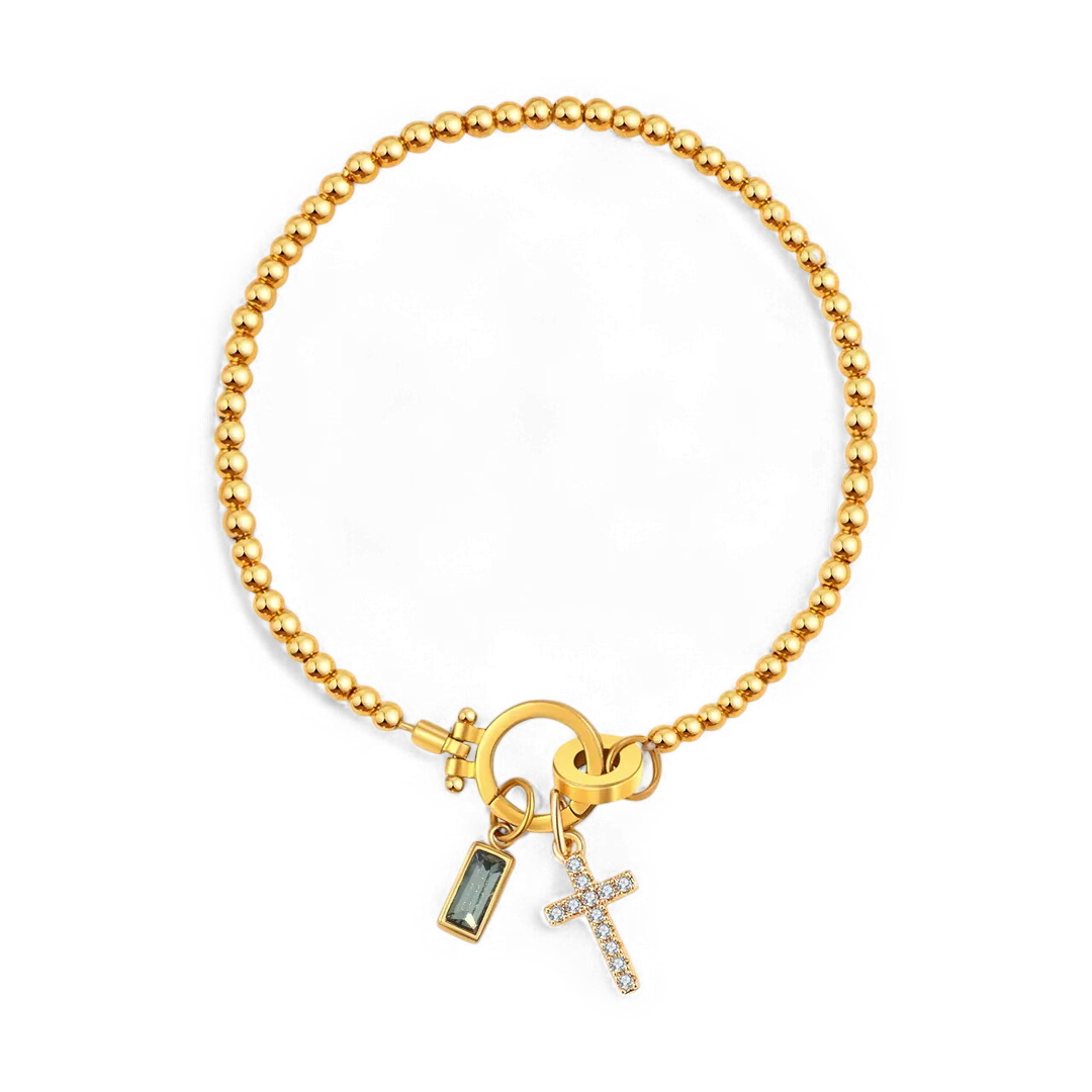 Cross Charm Birthstone Bracelet - Image 20