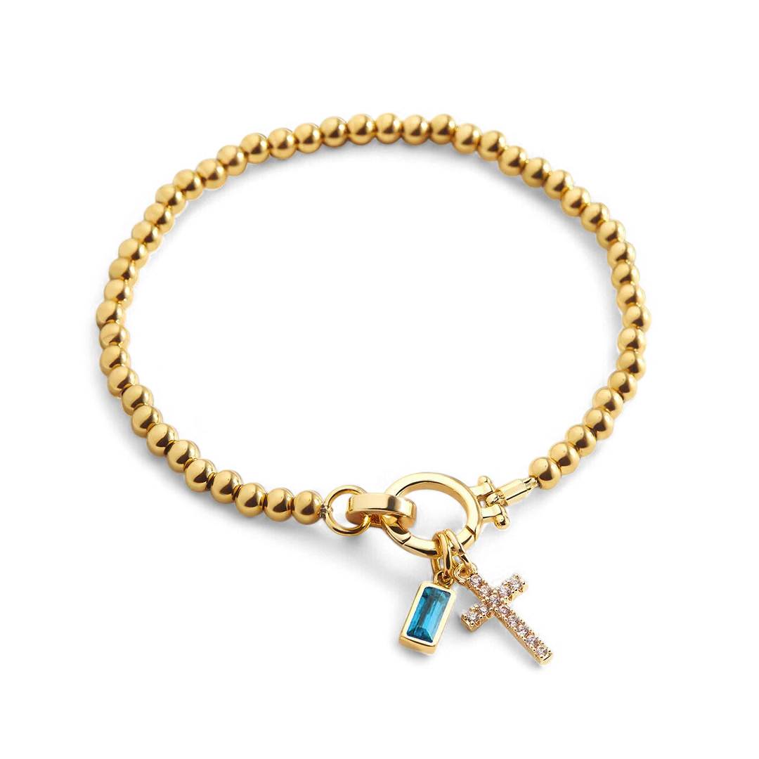 Cross Charm Birthstone Bracelet - Image 29