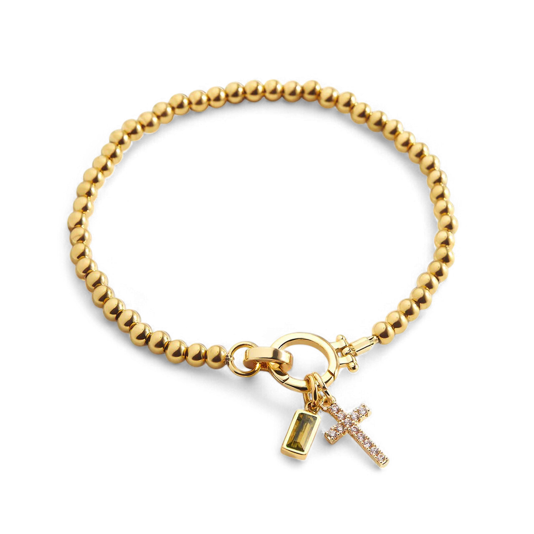 Cross Charm Birthstone Bracelet - Image 37