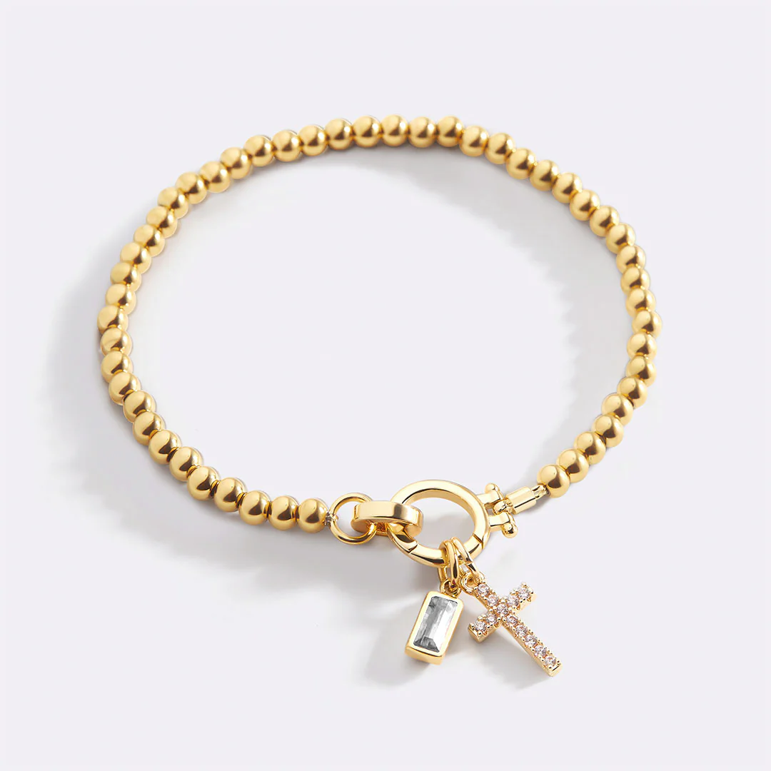 Cross Charm Birthstone Bracelet - Image 45