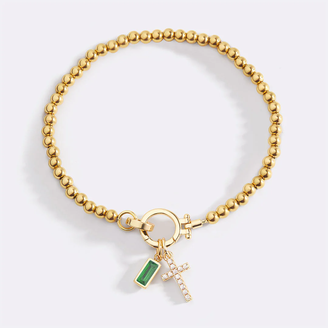 Cross Charm Birthstone Bracelet - Image 48