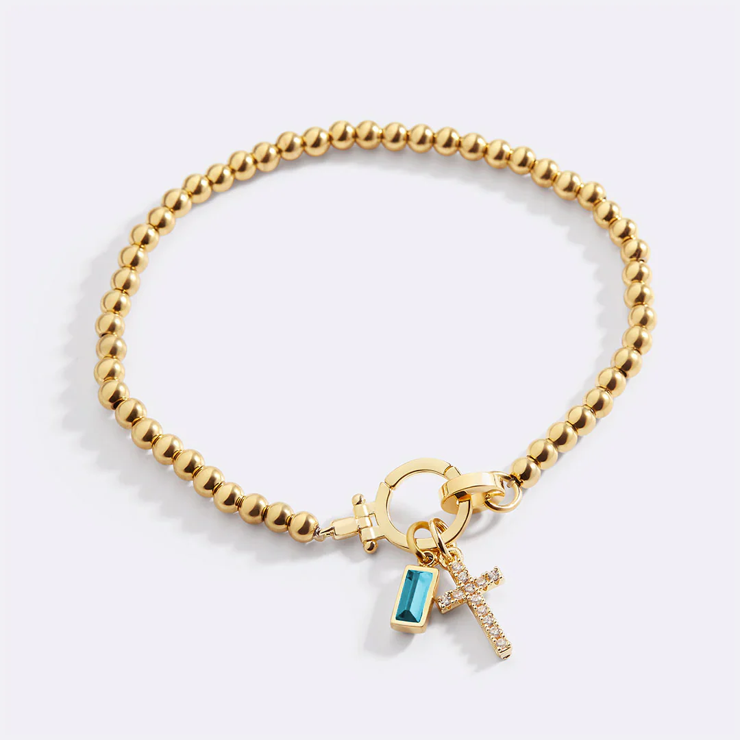 Cross Charm Birthstone Bracelet - Image 5