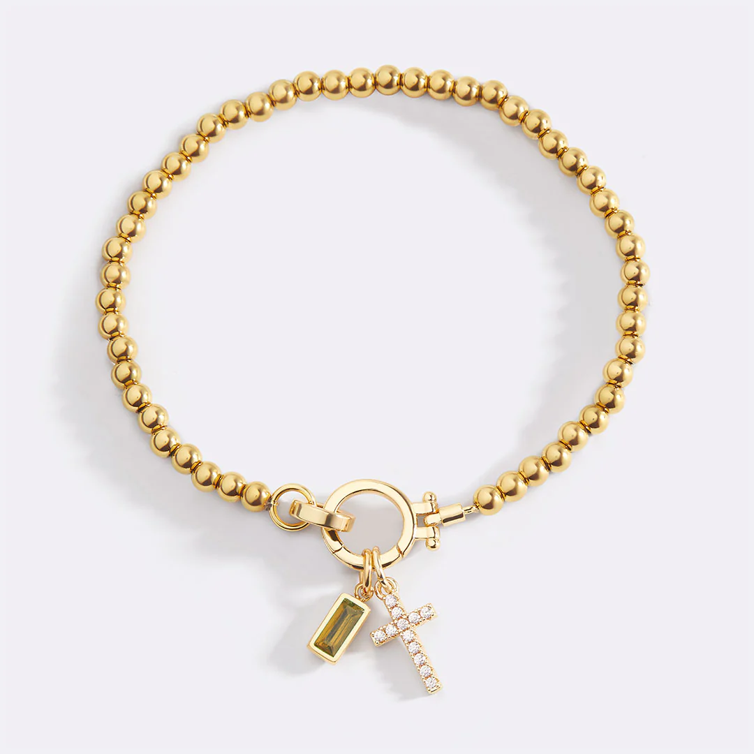 Cross Charm Birthstone Bracelet - Image 60