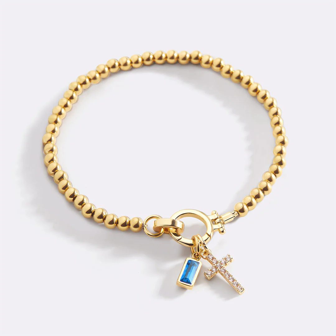 Cross Charm Birthstone Bracelet - Image 61