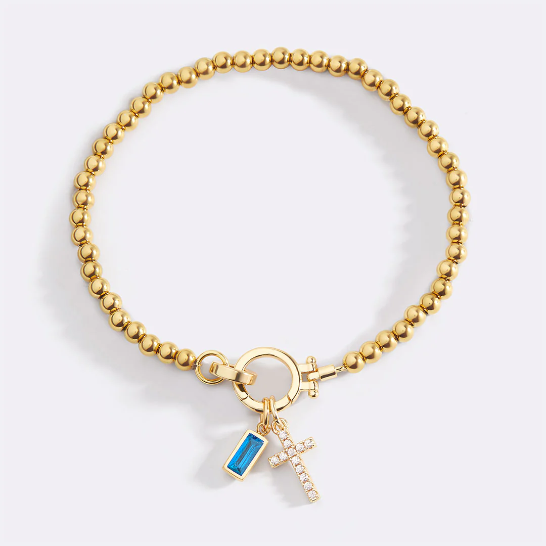 Cross Charm Birthstone Bracelet - Image 62